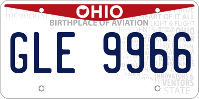 OH license plate GLE9966