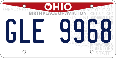 OH license plate GLE9968