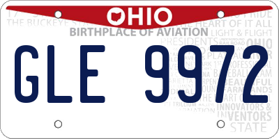 OH license plate GLE9972