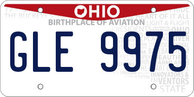 OH license plate GLE9975