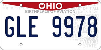 OH license plate GLE9978