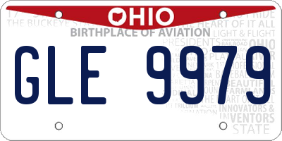 OH license plate GLE9979