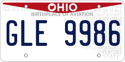 OH license plate GLE9986