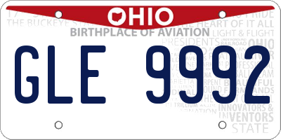 OH license plate GLE9992