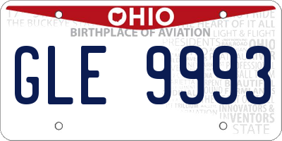 OH license plate GLE9993