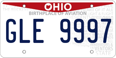 OH license plate GLE9997