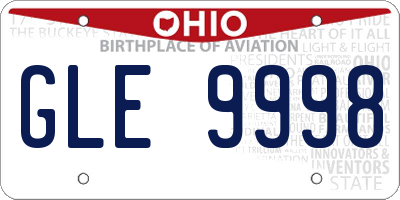 OH license plate GLE9998