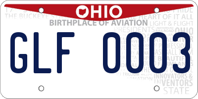 OH license plate GLF0003