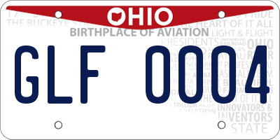 OH license plate GLF0004