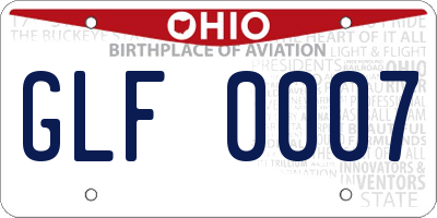 OH license plate GLF0007