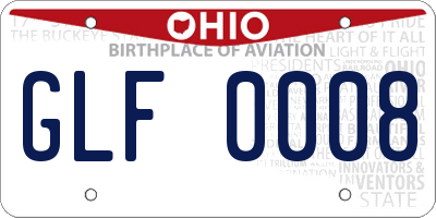 OH license plate GLF0008