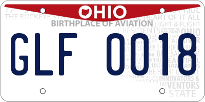 OH license plate GLF0018