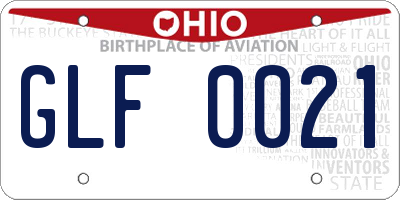 OH license plate GLF0021