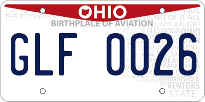 OH license plate GLF0026