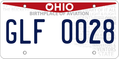 OH license plate GLF0028