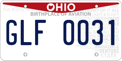 OH license plate GLF0031