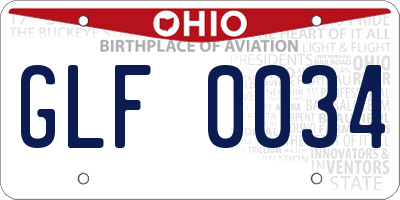 OH license plate GLF0034