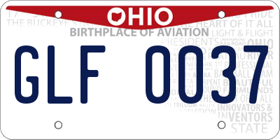 OH license plate GLF0037
