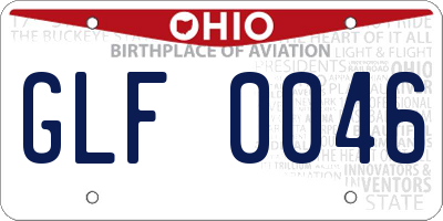 OH license plate GLF0046
