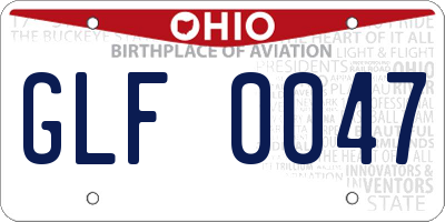 OH license plate GLF0047
