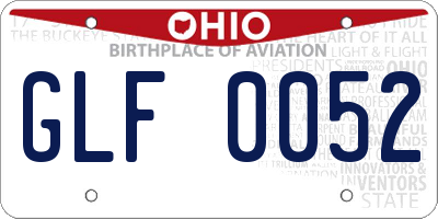 OH license plate GLF0052
