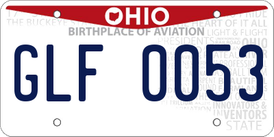 OH license plate GLF0053