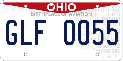 OH license plate GLF0055