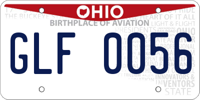 OH license plate GLF0056