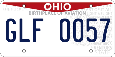 OH license plate GLF0057