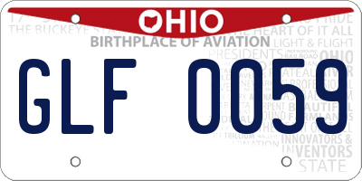 OH license plate GLF0059