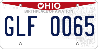 OH license plate GLF0065