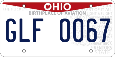 OH license plate GLF0067