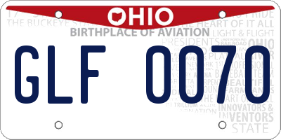 OH license plate GLF0070