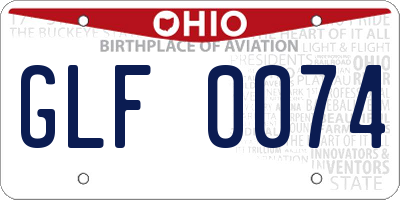 OH license plate GLF0074