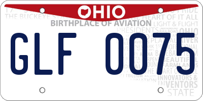 OH license plate GLF0075