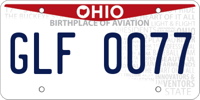 OH license plate GLF0077