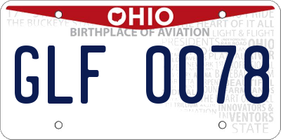 OH license plate GLF0078