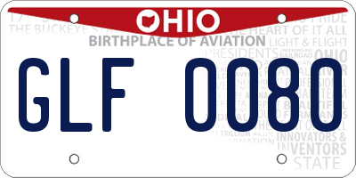 OH license plate GLF0080