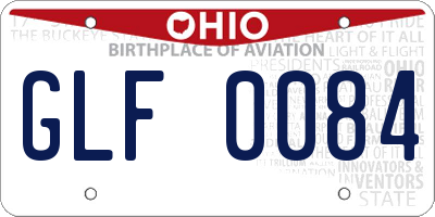 OH license plate GLF0084