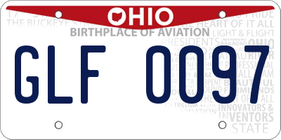 OH license plate GLF0097