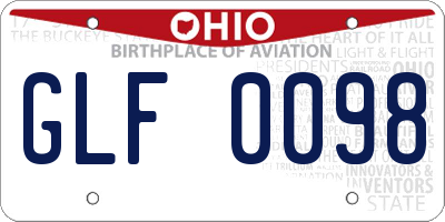 OH license plate GLF0098