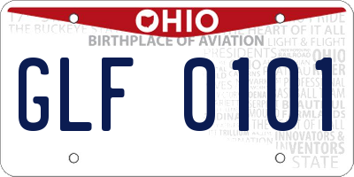 OH license plate GLF0101