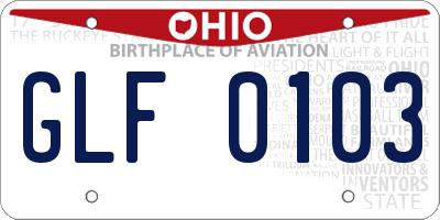 OH license plate GLF0103