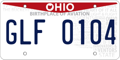 OH license plate GLF0104