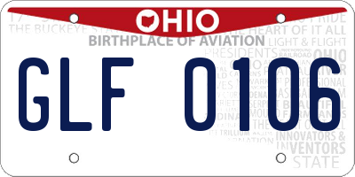 OH license plate GLF0106