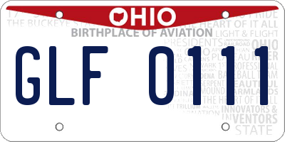 OH license plate GLF0111