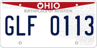 OH license plate GLF0113