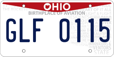 OH license plate GLF0115