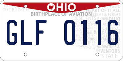 OH license plate GLF0116