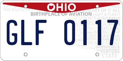 OH license plate GLF0117